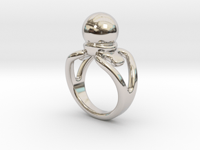 Black Pearl Ring 30 - Italian Size 30 in Platinum