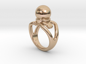 Black Pearl Ring 32 - Italian Size 32 in 14k Rose Gold Plated Brass