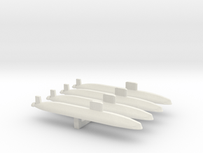 Trafalgar Class SSN x 4, 1/1800 in White Natural Versatile Plastic