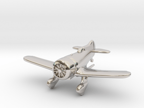 1:144 Gee Bee Model Z Racer Plane in Rhodium Plated Brass