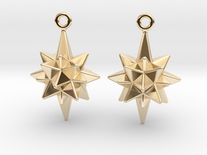 Moravian Star Earrings in 14K Yellow Gold