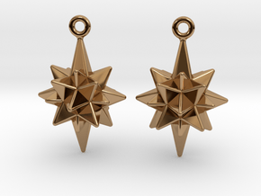 Moravian Star Earrings in Polished Brass