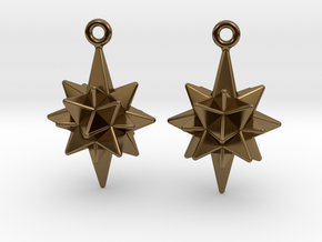 Moravian Star Earrings in Polished Bronze