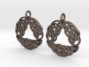 Celtic Arch earrings in Polished Bronzed Silver Steel