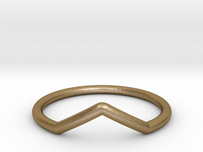 V ring (small) in Polished Gold Steel
