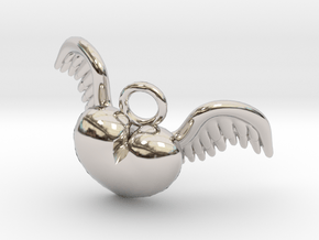 Cupid Heart in Rhodium Plated Brass