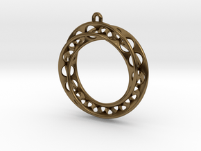 Mobius Band 30mm With Loop / Pendant Enhanced Vers in Polished Bronze