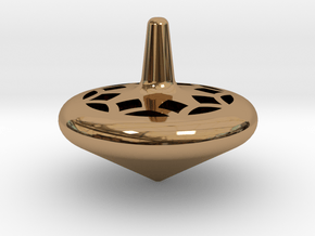Tiny Spin Top  in Polished Brass