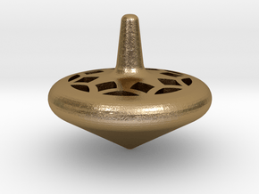 Tiny Spin Top  in Polished Gold Steel
