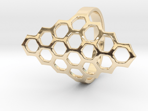 Fine Honey Comb Ring in 14K Yellow Gold