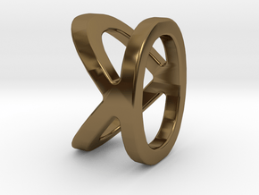 Two way letter pendant - KO OK in Polished Bronze