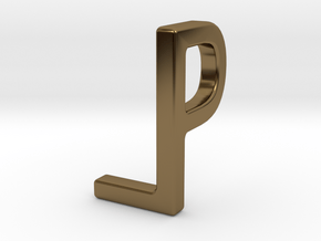 Two way letter pendant - LP PL in Polished Bronze