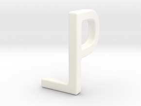 Two way letter pendant - LP PL in White Processed Versatile Plastic