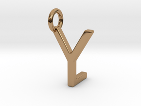 Two way letter pendant - LY YL in Polished Brass