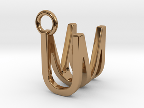 Two way letter pendant - MU UM in Polished Brass