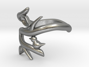 Bird on a Branch Ring in Natural Silver: 5 / 49
