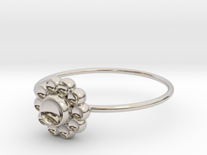 Size 6 Shapes Ring S4 in Rhodium Plated Brass