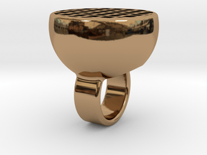 Maze-ring in Polished Brass