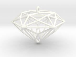 Diamond Ornament in White Processed Versatile Plastic