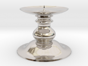 Candle Holder 1 in Rhodium Plated Brass
