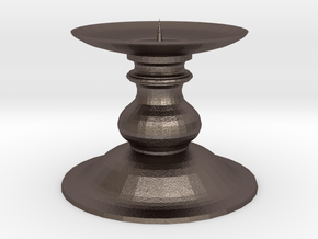 Candle Holder 1 in Polished Bronzed Silver Steel