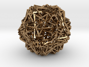 Cube 30 Compound -wireframe in Natural Brass