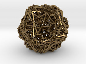Cube 30 Compound -wireframe in Natural Bronze