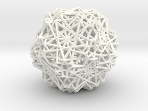 Cube 30 Compound -wireframe in White Processed Versatile Plastic