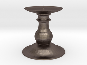 Candle Holder 2 in Polished Bronzed Silver Steel