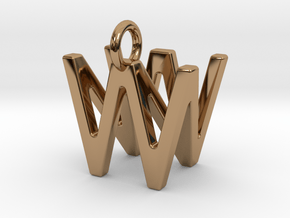 Two way letter pendant - NW WN in Polished Brass