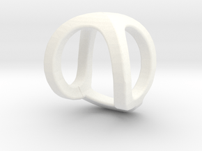 Two way letter pendant - OQ QO in White Processed Versatile Plastic