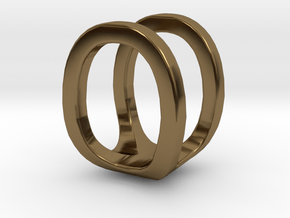 Two way letter pendant - OU UO in Polished Bronze