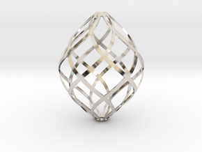 Zonohedron, Large in Rhodium Plated Brass
