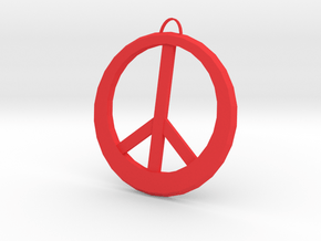 Peace Sign in Red Processed Versatile Plastic