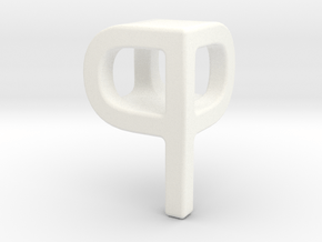 Two way letter pendant - PP P in White Processed Versatile Plastic