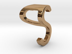 Two way letter pendant - PS SP in Polished Brass