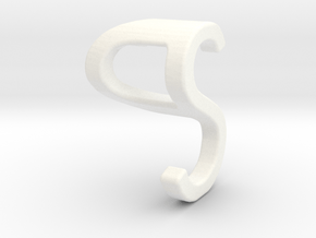 Two way letter pendant - PS SP in White Processed Versatile Plastic