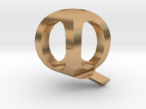 Two way letter pendant - QQ Q in Polished Bronze