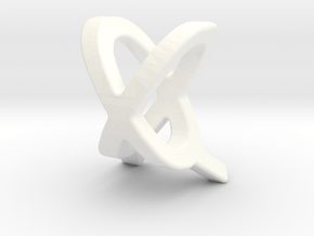 Two way letter pendant - QX XQ in White Processed Versatile Plastic