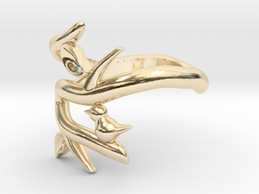 Bird on a Branch Ring in 14k Gold Plated Brass: 5 / 49