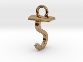 Two way letter pendant - ST TS in Polished Brass