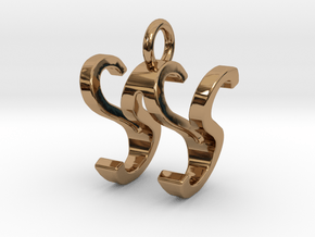 Two way letter pendant - SW WS in Polished Brass