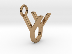 Two way letter pendant - UY YU in Polished Brass