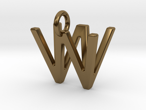 Two way letter pendant - VW WV in Polished Bronze