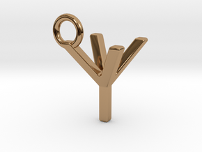Two way letter pendant - YY Y in Polished Brass