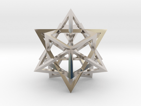Tetrahedron 4 Compound in Rhodium Plated Brass
