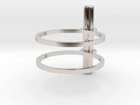 Cerc - Size 5 US in Rhodium Plated Brass
