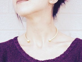 VIBES - Solid Choker Size S in Polished Gold Steel