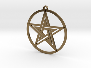 Pentacle Pendant in Polished Bronze