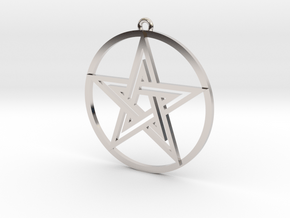 Pentacle Pendant in Rhodium Plated Brass
